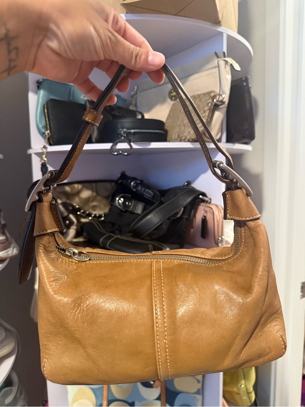 Coach Tan Leather Shoulder Bag